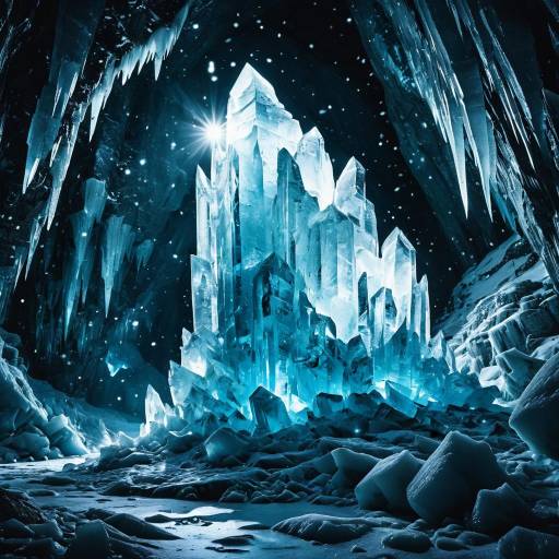 Ancient Crystal Ice Giant in Icy Cavern Ancient Crystal Ice Giant in Icy Cavern