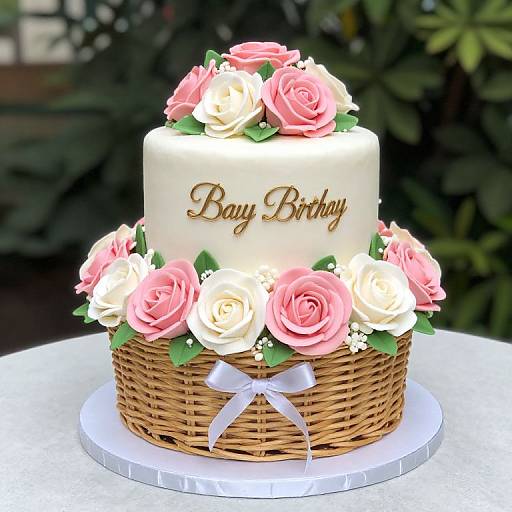 Beautiful Flower Basket Birthday Cakes