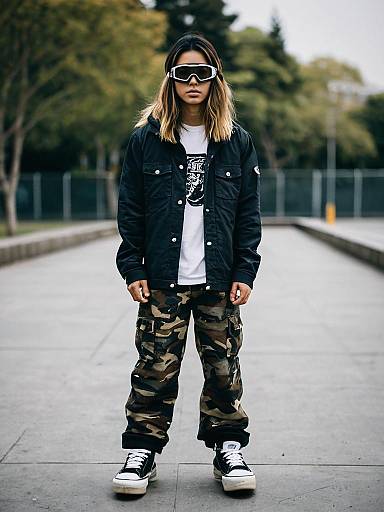 Realistic Skater Outfit with Camouflage