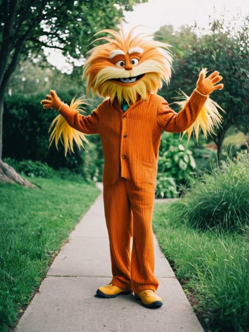 Person in Lorax Costume Outdoors