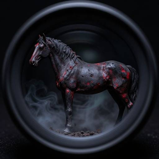 Macro Shot of Decomposing Black Death Horse