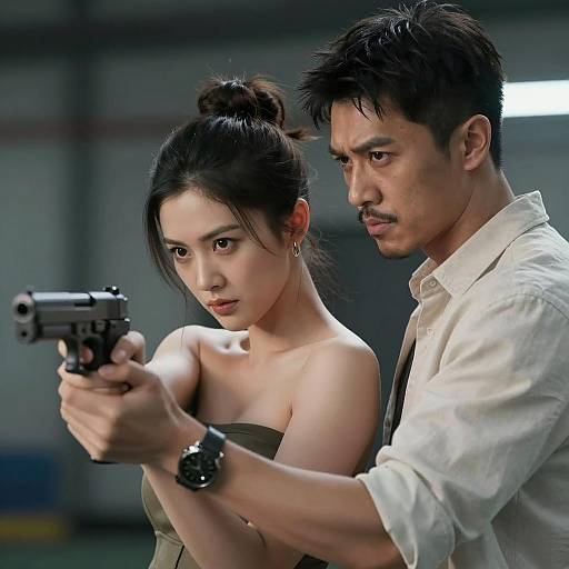 Dynamic Duo: Guns Blazing in Action