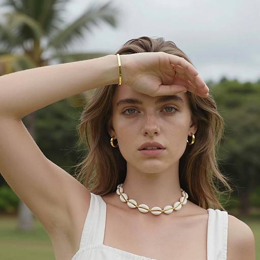 Intense Young Woman in Natural Setting