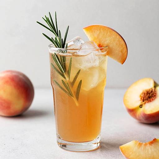 Peach Iced Tea in Pressed Glass