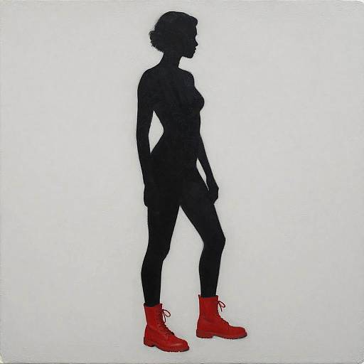Silhouette of Woman in Red Combat Boots