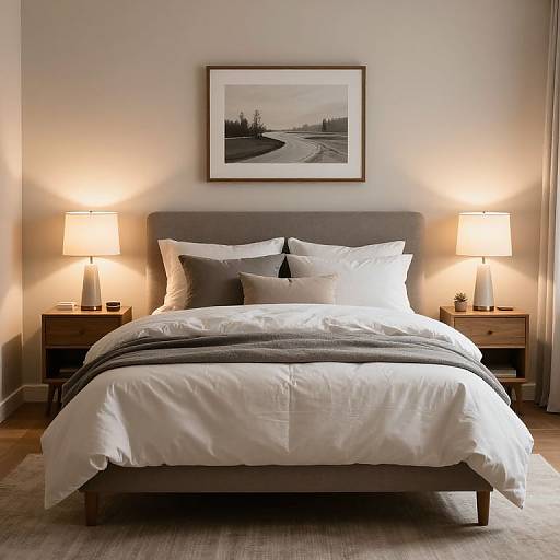 Cozy Bedroom with Warm Ambient Lighting