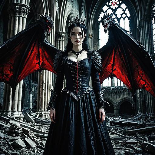 Vengeful Wyvern Princess in Gothic Ruins