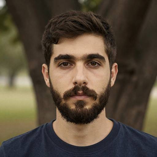 Retro Portrait of Bearded Young Man