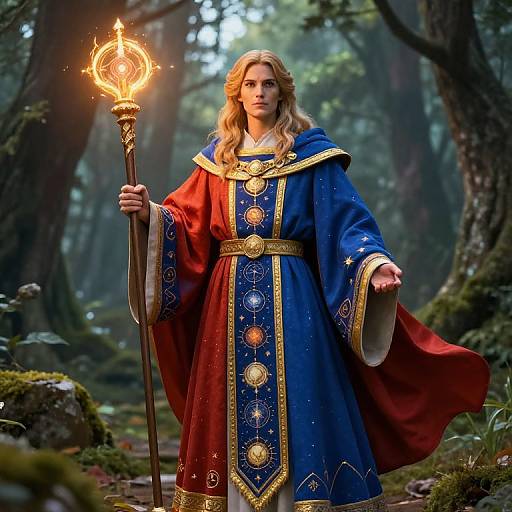 Vibrant DnD Cleric in Ceremonial Robes