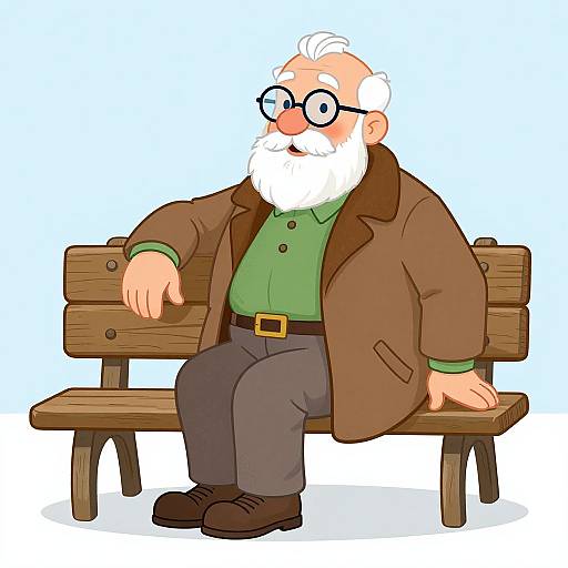 Vintage Cartoon Elderly Man Illustration
