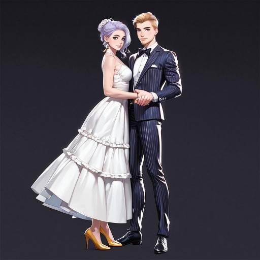 Stylish Athletic Couple on Elegant Background Stylish Athletic Couple on Elegant Background