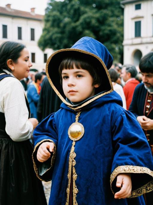 Child in Galileo Galilei Costume at Festival