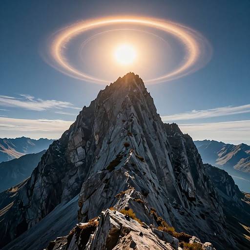 Surreal Mountain with Cosmic Halo