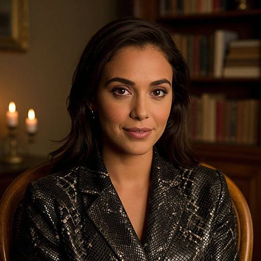 Cozy Portrait with Snakeskin Jacket