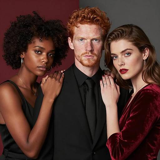 Diverse Trio in Stylish Attire