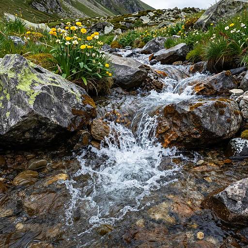 Crystal Clear Mountain Stream Landscape