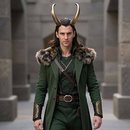 Norse Loki Costume with Horns
