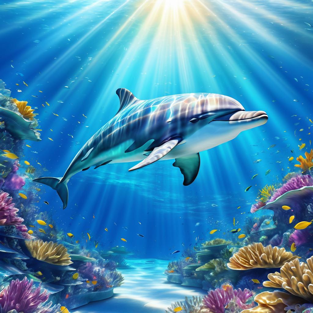 Serene Dolphin in Vibrant Coral Reef