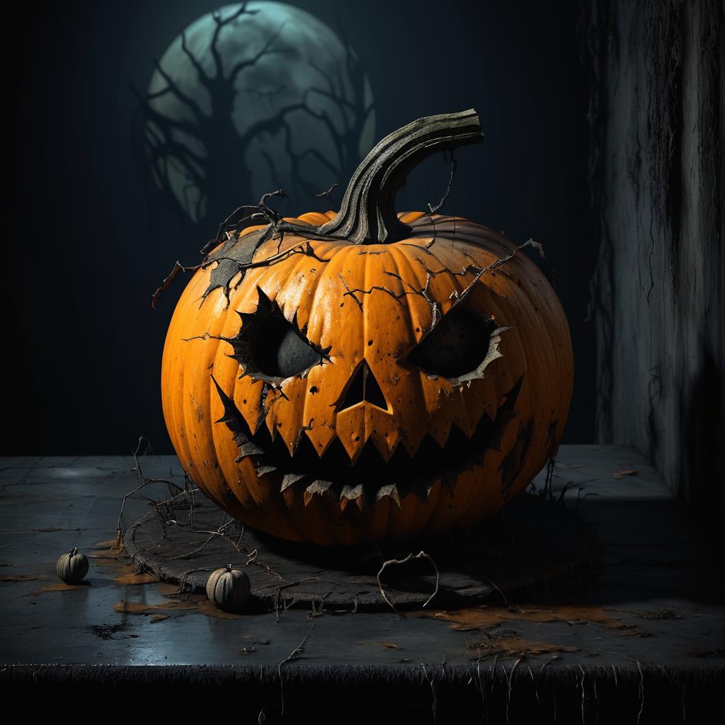 Macabre Decay: Haunted Pumpkin Scene