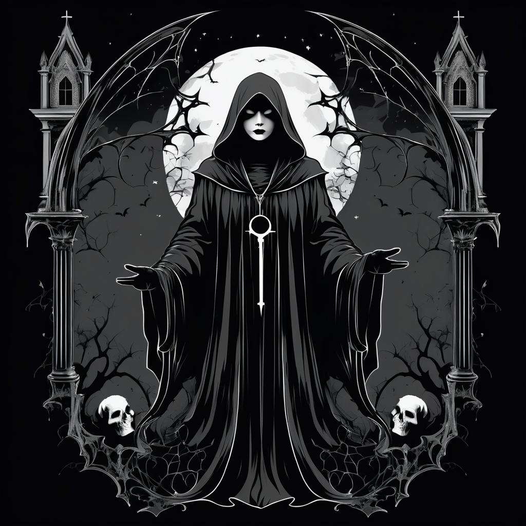 Gothic Ghostly T-Shirt Design