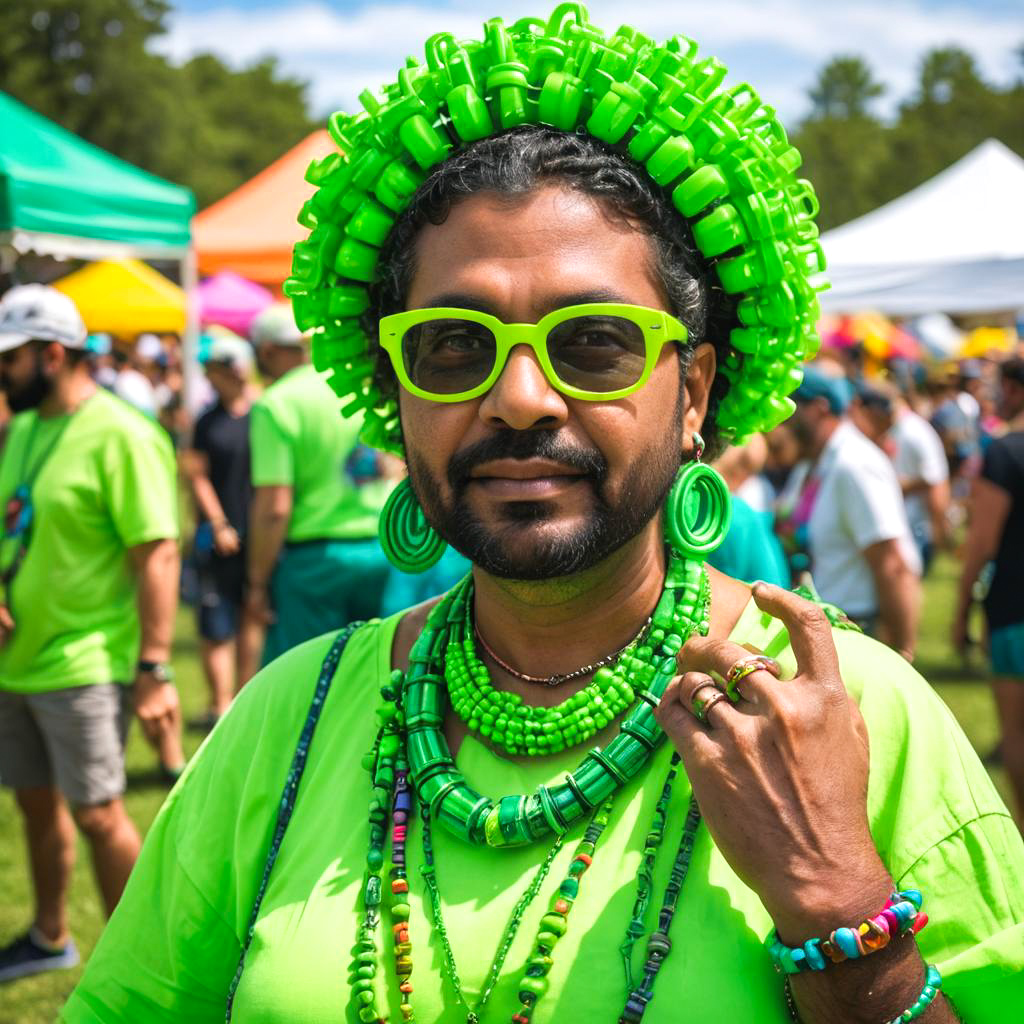 Vibrant Artist at Colorful Festival