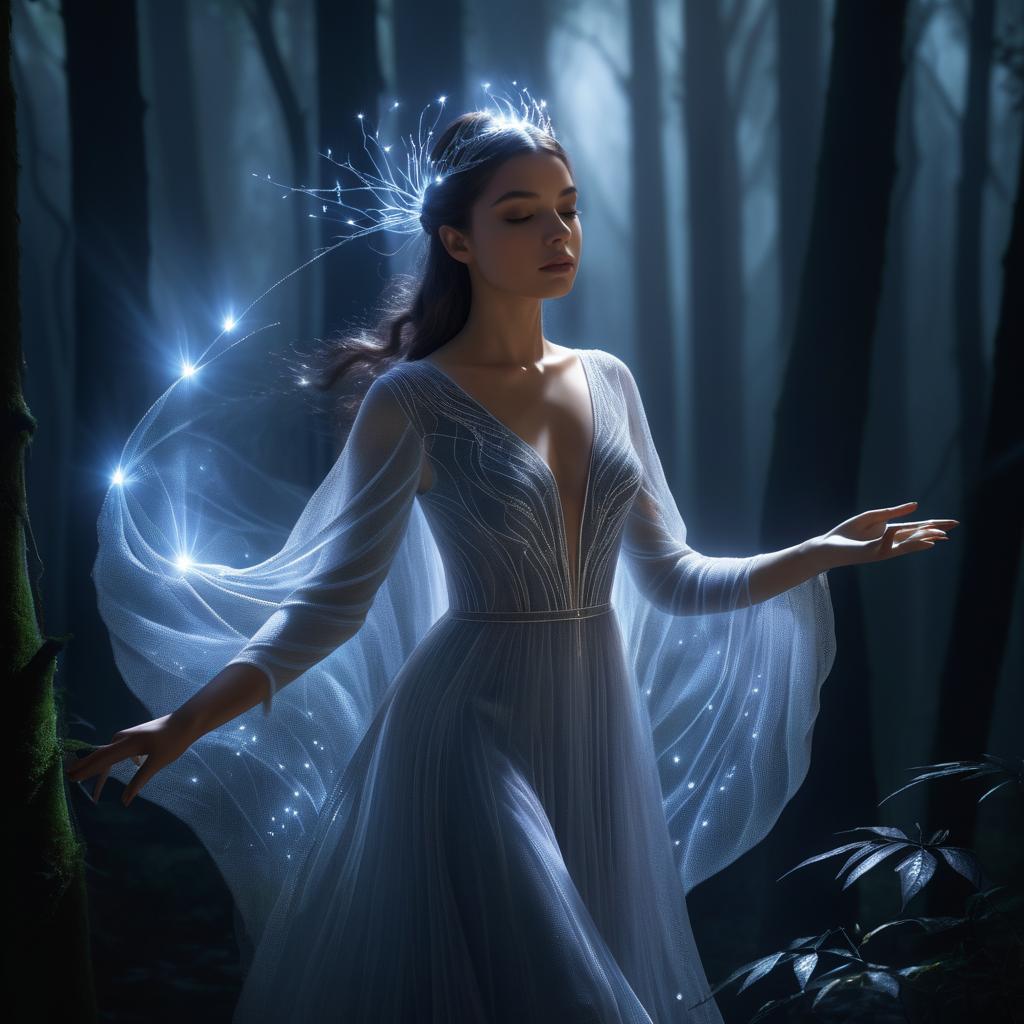 Ethereal Spirit Zara in Mystical Forest