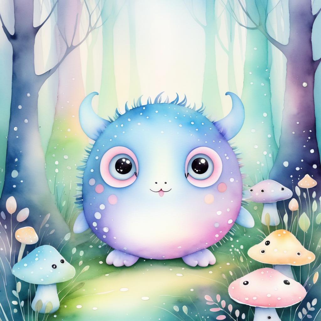 Whimsical Cuddly Monster Illustration