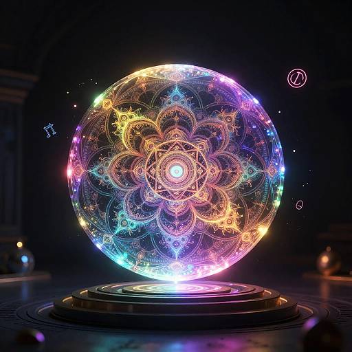Glowing Mandala Orb AI Generator
