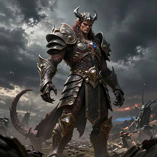 Regal Human-Monster Hybrid Warrior