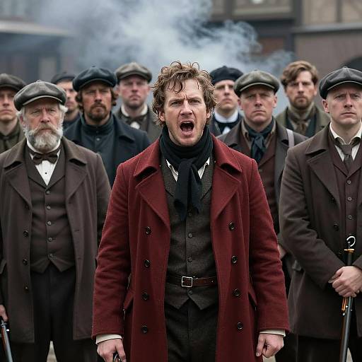 19th-Century Urban Scene of Urgency