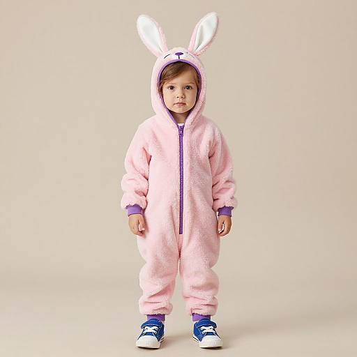 Toddler in Pink Bunny Onesie