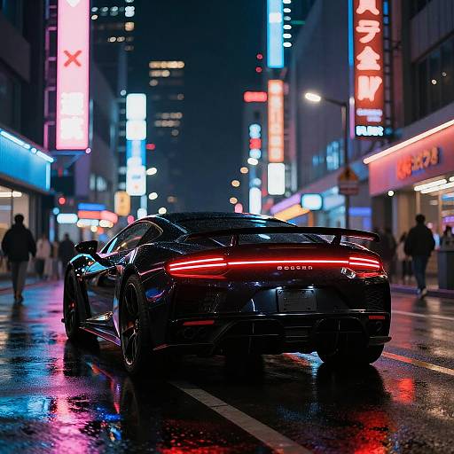 Neon Cyberpunk Sports Car Night