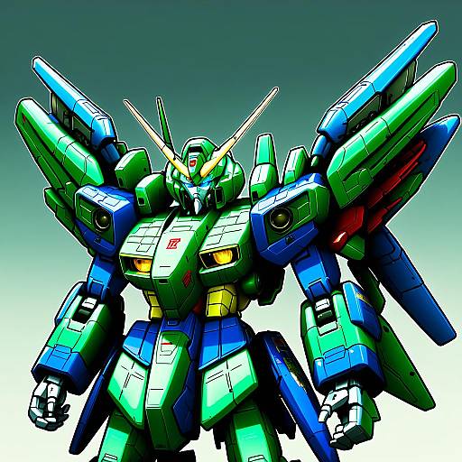 Illustration of Gundam aerial, gundam in the style of Shibacha