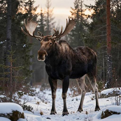 Majestic Moose in Boreal Forest