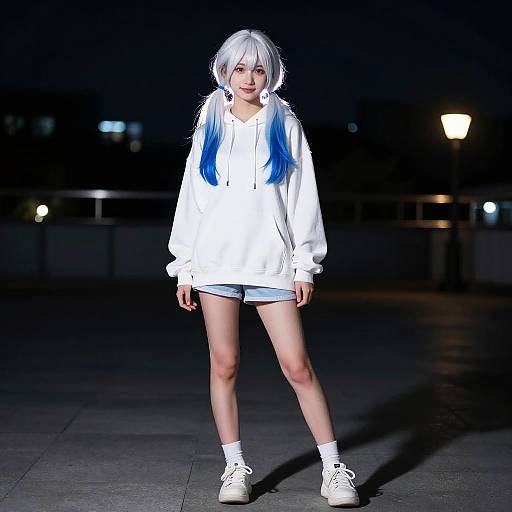 Cinematic Night Scene of a Young Woman