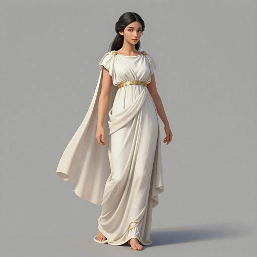 Elegant Young Woman in Grecian Dress