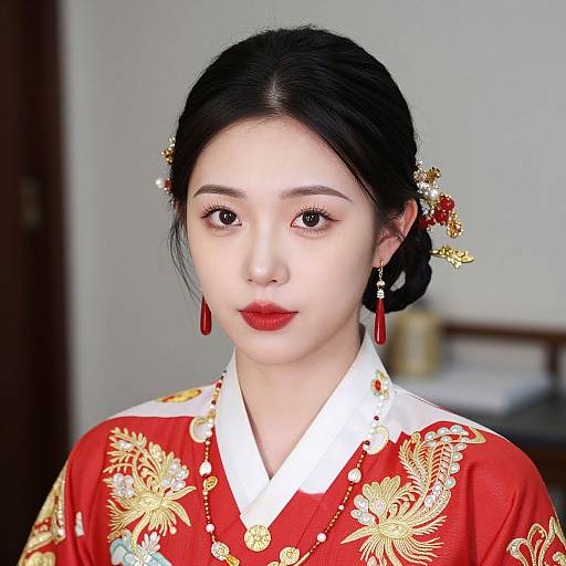 Elegant Asian Wedding Attire Portrait