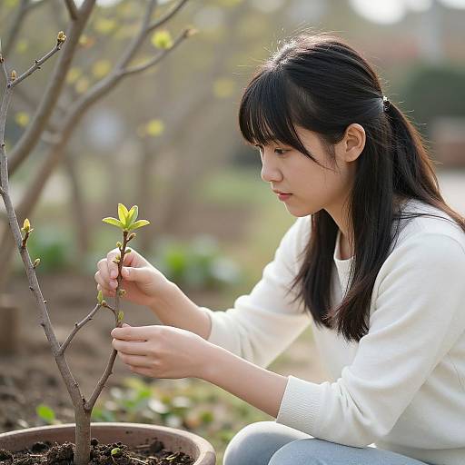 Nurturing Hope in Serene Garden