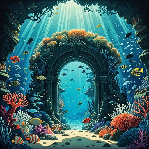 Fantasy Underwater Portal with Coral Reefs