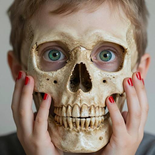Surprised Child with Skull and Freckles