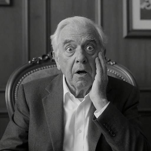 Shocked Elderly Man in Vintage Setting