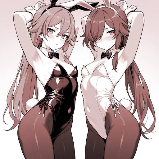 Playful Bunnies in Monochrome Style