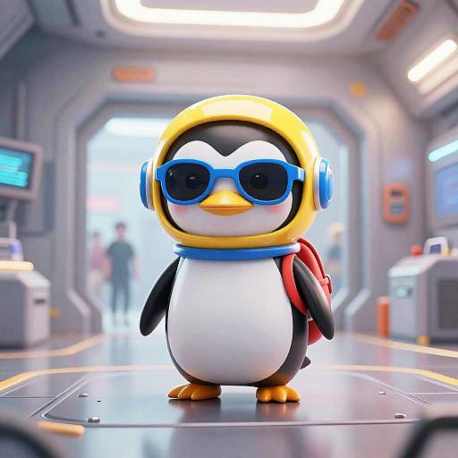 Futuristic Penguin Costume in Space