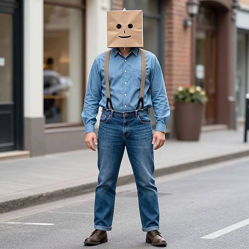 Man in Paperbag Jeans Costume