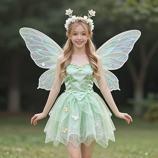 Adult Pixie Fairy Costume with Wings