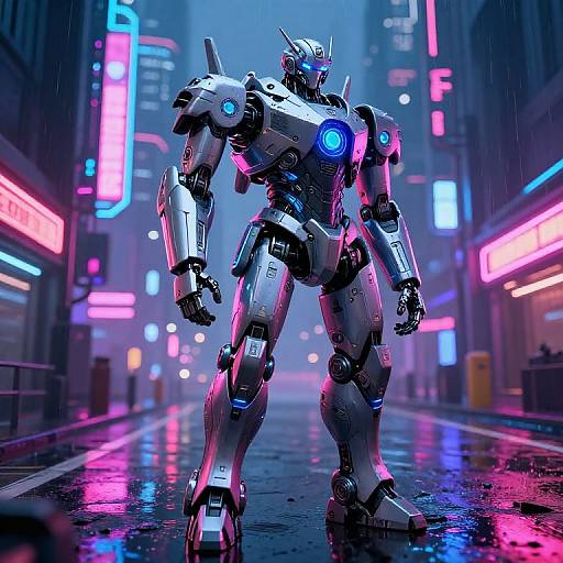 MK1 Futuristic Robot in Neon Cyberpunk
