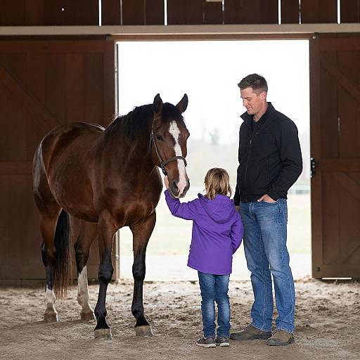 Portrait of Barn Life with Horse and Child