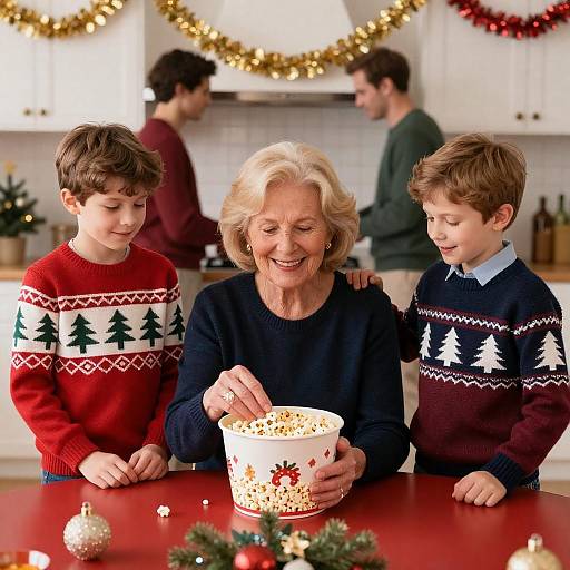 Joyful Family Christmas Gathering Scene