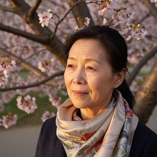 Serene Portrait of East Asian Woman