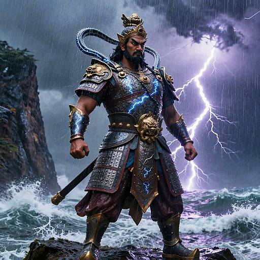 Indra, God of Thunder and Rain Warrior